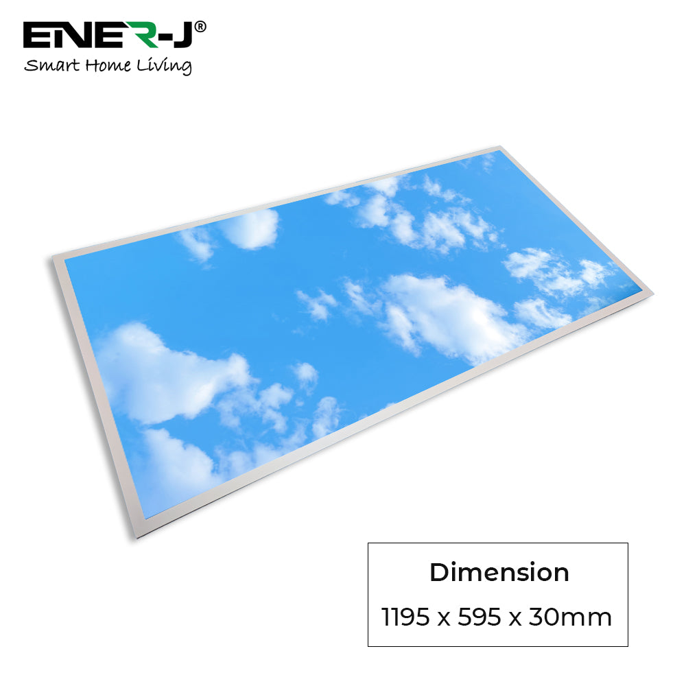 Ener-J 120x60cm LED Sky Cloud Backlit Panel, 60W 2D Design, 6000K Daylight, Pack of 2