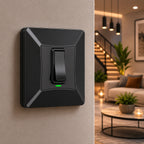 1 Gang Self-Powered Wireless Grid Switch with Backplate – Black Finish (Eco Series)