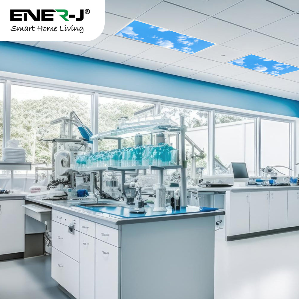 Ener-J 120x60cm LED Sky Cloud Backlit Panel, 60W 2D Design, 6000K Daylight, Pack of 2