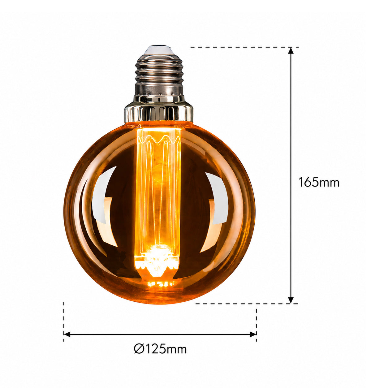 Ener-J G125 LED Filament Globe Bulb Pack of 4 E27 3W 2000K Amber