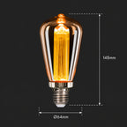 Ener-J ST64 LED Filament Bulb Pack of 4 E27 3W 2000K Vintage Amber