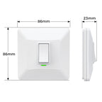 1 Gang Self-Powered Wireless Grid Switch with Backplate – White Finish (Eco Series)