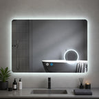 ENER-J LED Bathroom Mirror 800x600mm with 3X Magnifier – Backlit, 3 Colour Dimmable Lighting, Anti-Fog, Touch Sensor