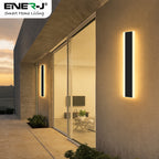 Ener-J Outdoor Acrylic Wall Light Warm White 10W IP65 Waterproof LED Wall Lamp 30 x 8cm Modern Exterior Lighting for Garden, Patio & Entrance