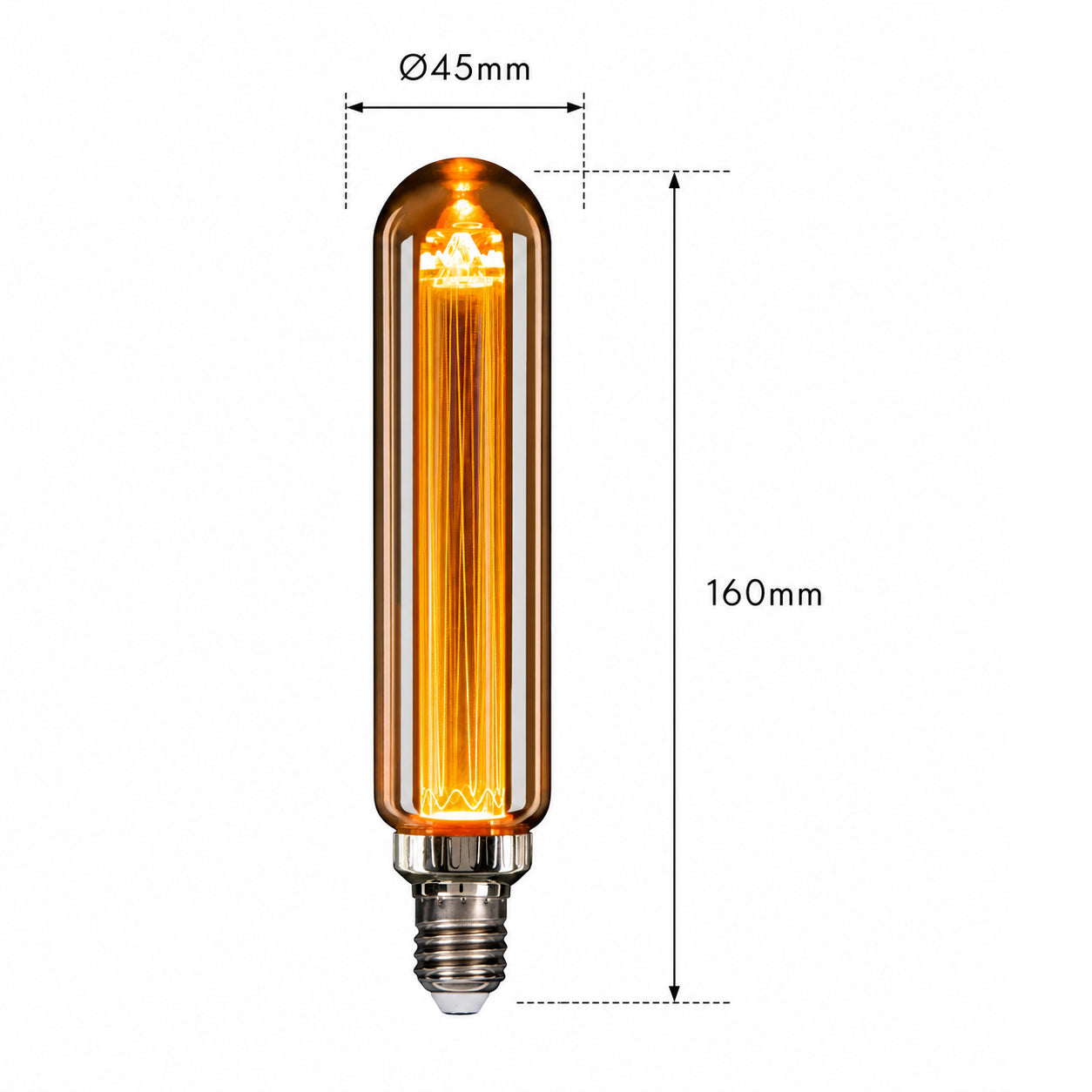 Ener-J T45 LED Filament Tube Bulb Pack of 4 E27 3W 2000K Amber