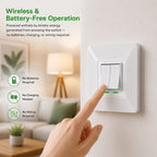 2 Gang Self-Powered Wireless Grid Switch with Backplate – White Finish (Eco Series)