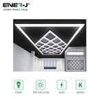 Ener-J 588W Designer LED Ceiling Light with Frame, 19 Diamond Grid with Border, Commercial Interior Lighting