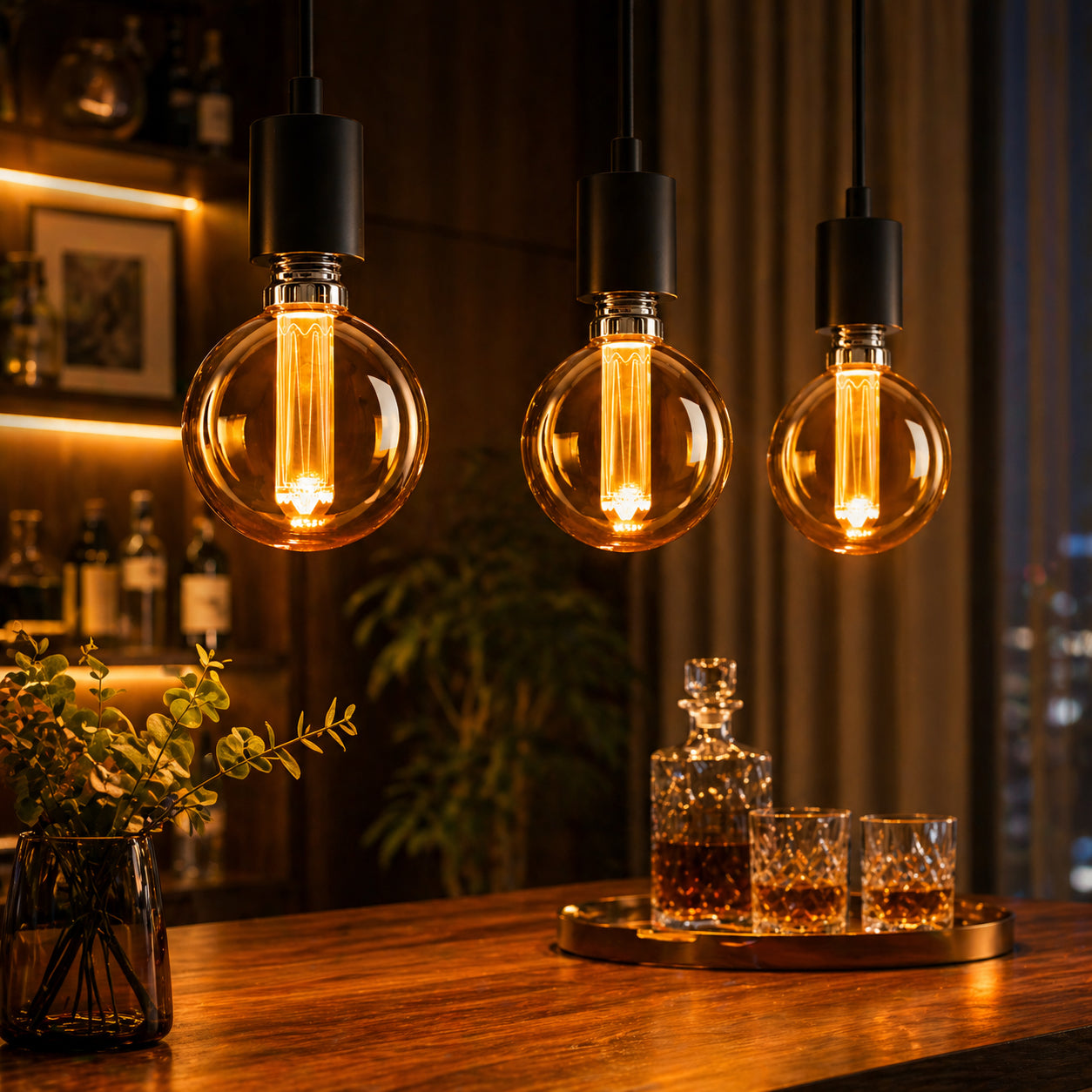Ener-J G125 LED Filament Globe Bulb Pack of 4 E27 3W 2000K Amber