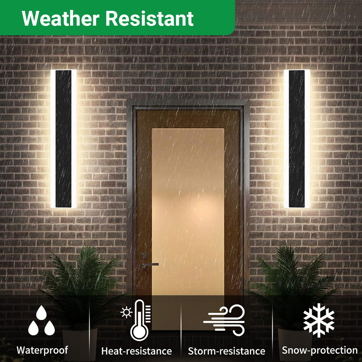 Ener-J Outdoor Acrylic Wall Light Remote Controlled CCT Changing 20W IP65 Waterproof LED Wall Lamp 30 x 8cm for Garden, Patio & Exterior Walls