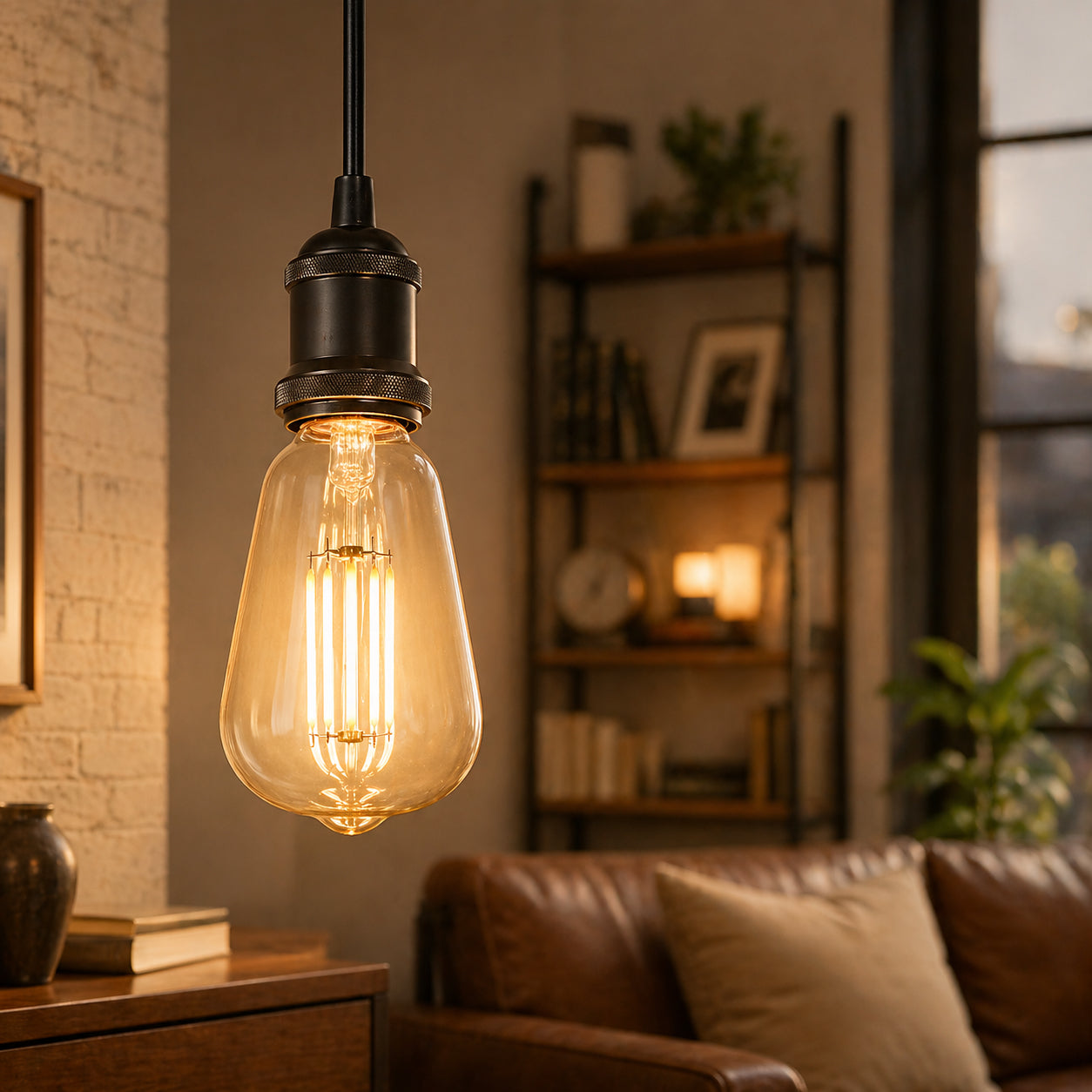 4W ST64 LED Filament Squirrel Cage Retro Amber Glass, E27 Holder, 2700K-Pack of 10