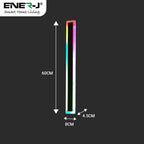 Ener-J 60cm Outdoor RGB LED Wall Light, 12W IP65 Waterproof, Matte Black, Acrylic Diffuser