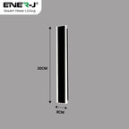 Ener-J PIR Sensor Outdoor LED Wall Light Motion Sensor Black IP65 18W Warm White 1000mm