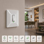 1 Gang Self-Powered Wireless Grid Switch with Backplate – White Finish (Eco Series)
