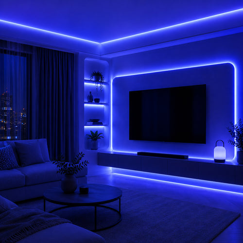 50M FCOB Neon Rope Light Kit, 10W/M, 800Lm/M, Blue