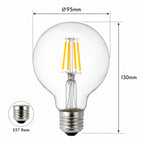 Ener-J G95 LED Filament Globe Bulb Pack of 4 E27 4W 2700K Clear