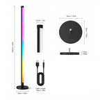 Ener-J Smart RGBIC Floor Light APP Control 1.6M LED Corner Lamp with Remote & Music Sync