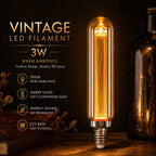 Ener-J T45 LED Filament Tube Bulb Pack of 4 E27 3W 2000K Amber
