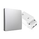 1 Gang Wireless Kinetic Switch, (Silver Finish) + 100W RF+WiFi Dimmable Receiver