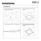 LED borderline panel light installation guide for suspended ceiling grid mounting in offices and commercial buildings