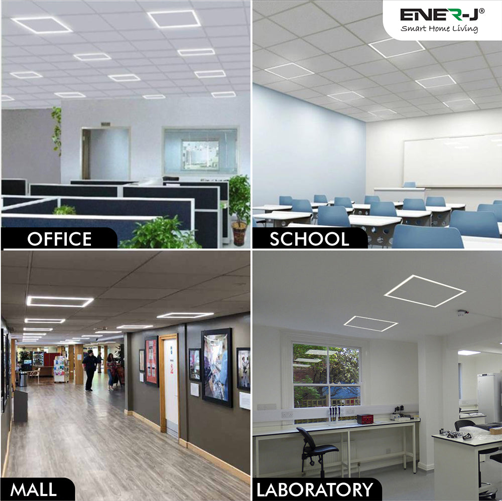 LED borderline panel light applications in office school laboratory and shopping mall ceiling lighting environments