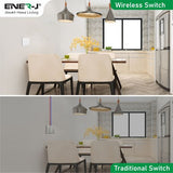 2 Gang Wireless Kinetic Switch, White+Non Dimmable + Wi-Fi 5A RF Receiver