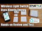 Ener-J 3-Gang Wireless Kinetic Light Switch, White, Self-Powered, IP65 Waterproof (Pro Series)