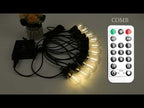 Solar RGB+WW (2 Way) String Lights with Remote for Festive, 10 Meters, 10 lamps, IP44