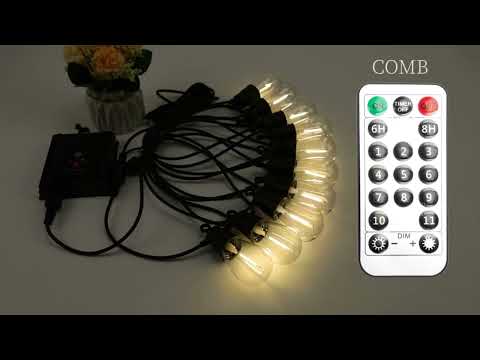 Solar RGB+WW (2 Way) String Lights with Remote for Festive, 10 Meters, 10 lamps, IP44