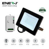 30W LED Floodlight wired with (WS1055) Non Dimmable 5A RF Receiver + 1 Gang Wireless Switch (White)