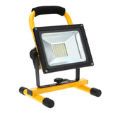 30W rechargeable led flood light, yellow housing, 4pcs batteries, UK charger, 6000K