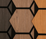 2 pack Wood Oak Hexagon Acoustic Panel with 9 Hexagons - Easy Mountable Thick Foam Wall Board, 600x600mm