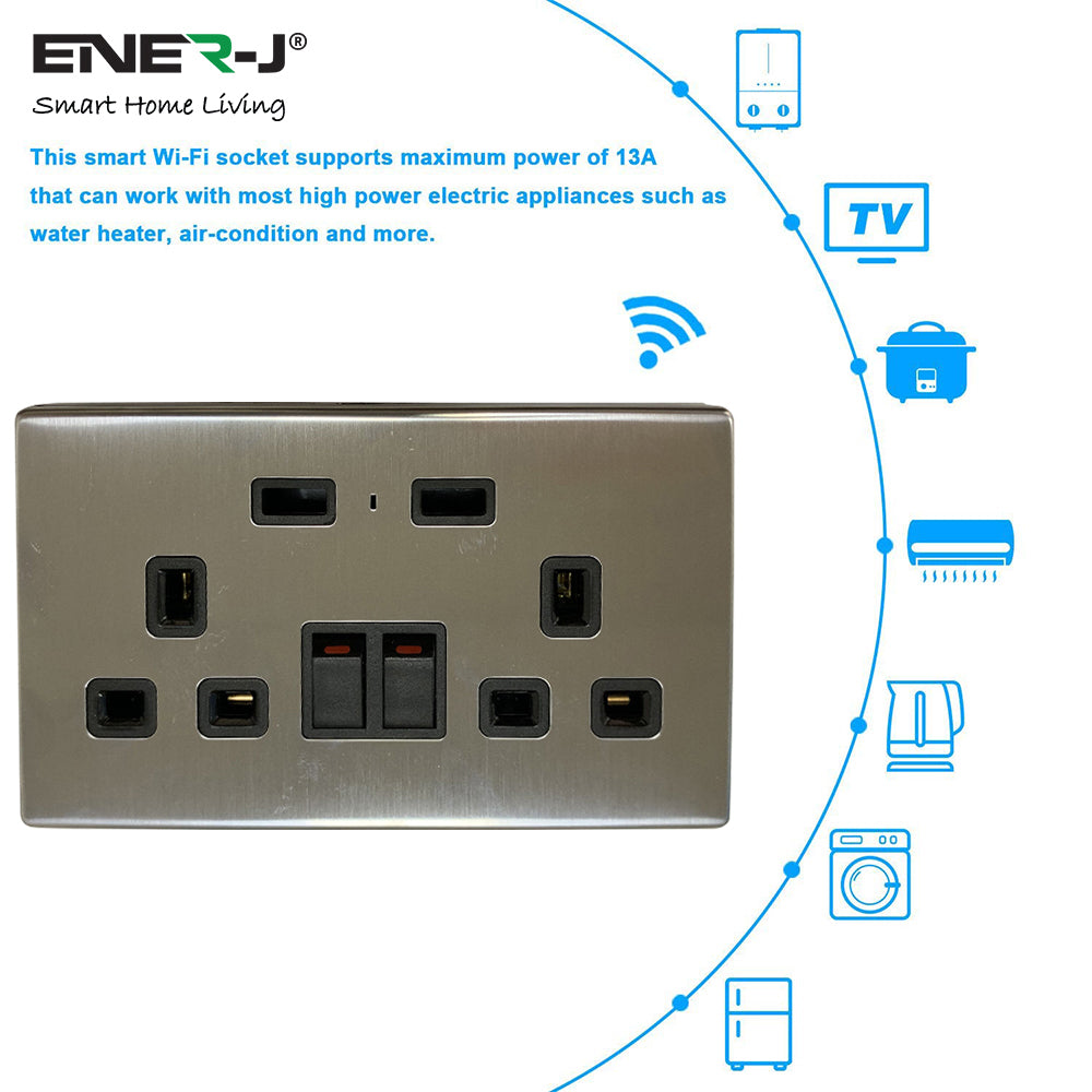 ENER-J smart WiFi socket supporting high power appliances including TV air conditioner washing machine and kettle