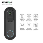 Ener-J Flexi Smart Video Doorbell, 1080p HD, Wired or Wireless Battery Powered, Indoor USB Chime