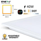 Ener-J Smart RGB+CCT LED Ceiling Panel Light 600  x 600mm, 40W Backlit Panel, App, Remote & Voice Control