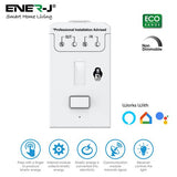 3 Gang Wireless Kinetic Switch, White+Non Dimmable + Wi-Fi 5A RF Receiver