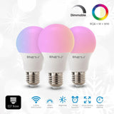 ENERJ Smart RGB & White Light Bulb E27 Dimmable Works with Alexa & Google Home Pack of 3 - ENER-J Smart Home