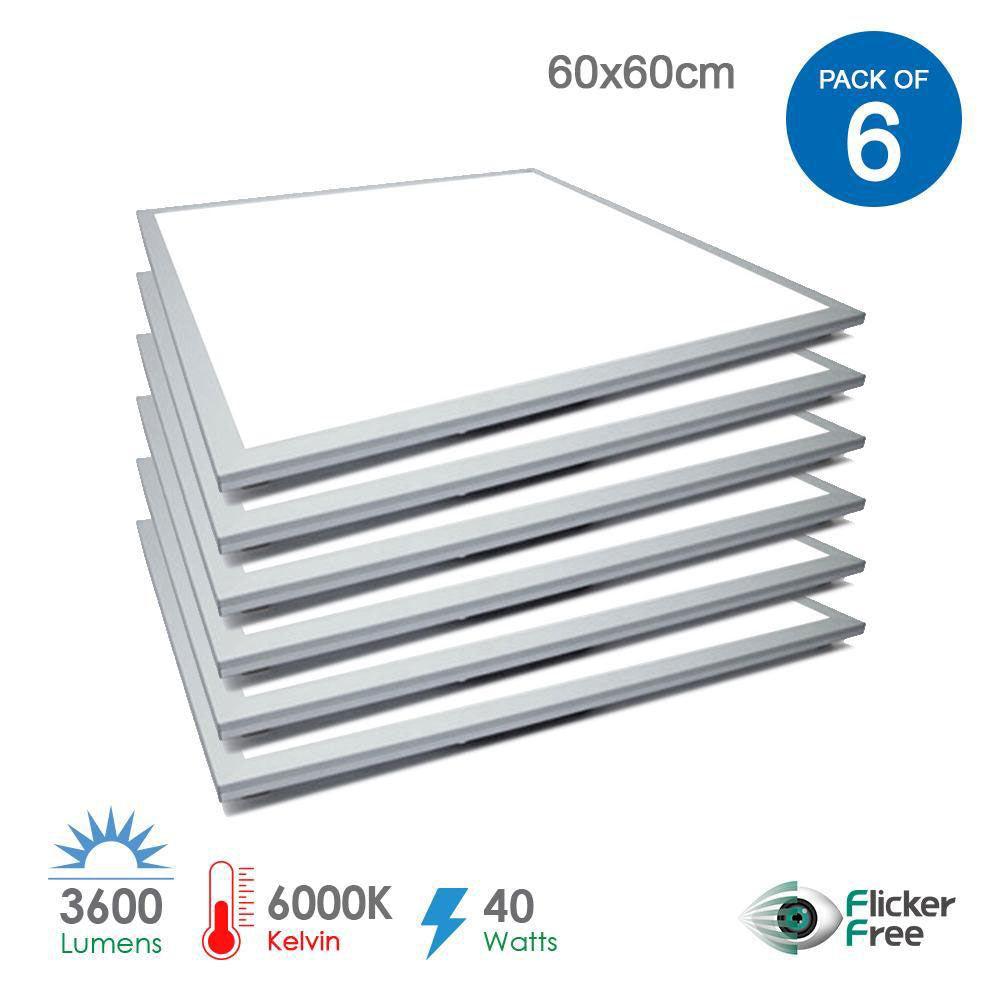 6 Panel Led Ener-J 6-Pack 60x60 LED Ceiling Panels | 40W 6000K Cool White