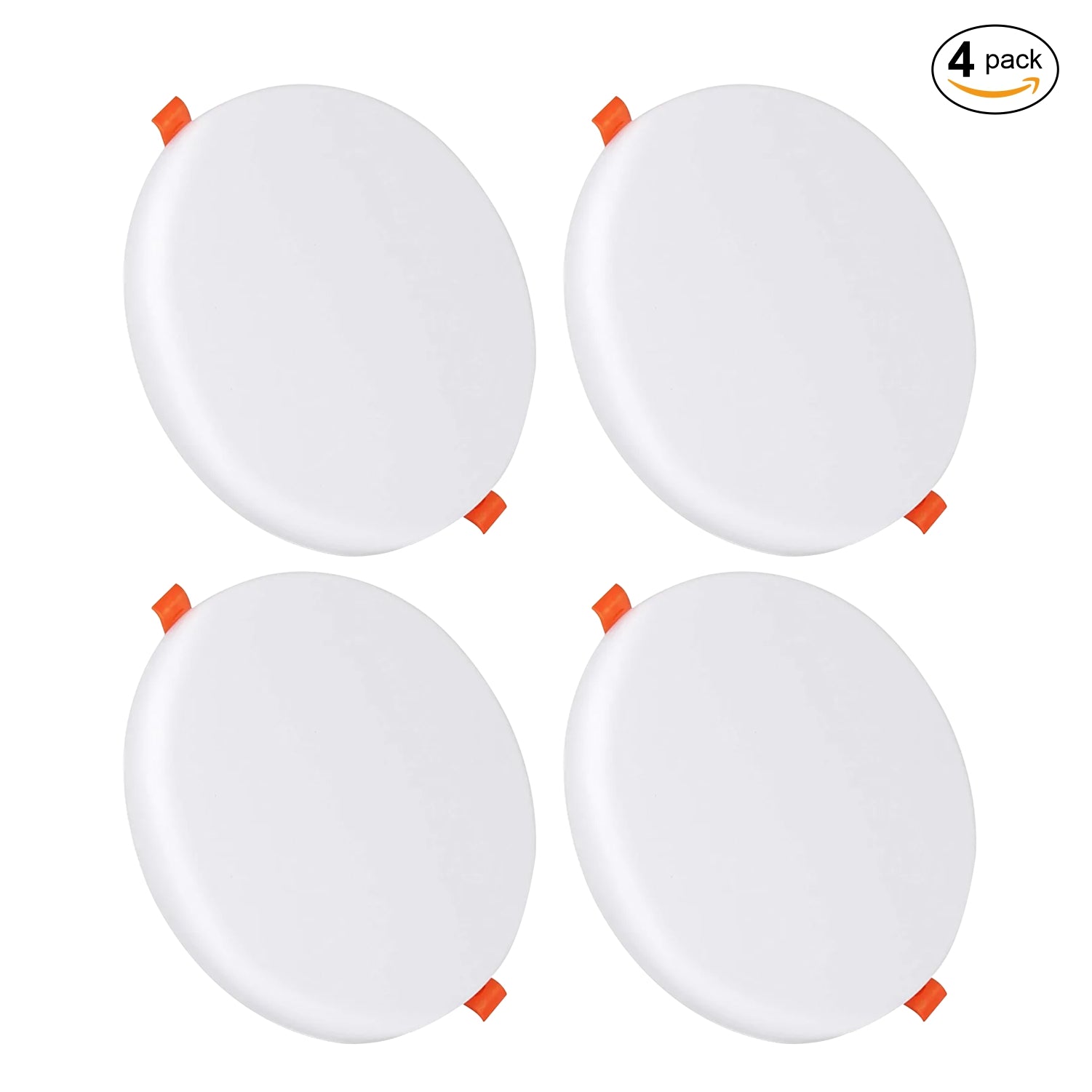 Pack of 4 18W Frameless Recessed-Surface Super LED Panel Downlights, 6000K, 105mm, Round, 2 Years Warranty