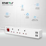 Smart Power Strip, WiFi Plug Surge Protector with 3 AC Outlets and 4 USB Ports, Smart Extension Lead Compatible with Alexa, Google Home
