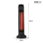 ENER-J 1200W Portable Infrared Heater, Dual 600W/1200W Carbon Tube Space Heater with Oscillation, IP34 Rated, Energy Efficient Electric Heater for Home & Office