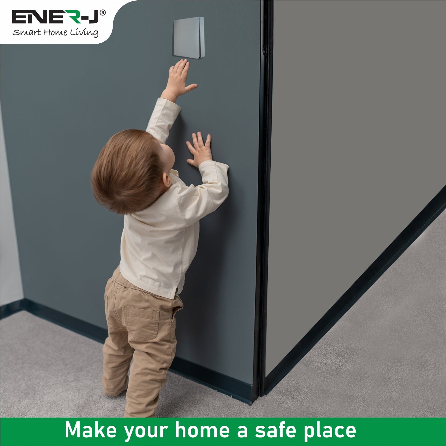 ENER-J 1 Gang Wireless Kinetic Switch, Silver + 500W RF Receiver