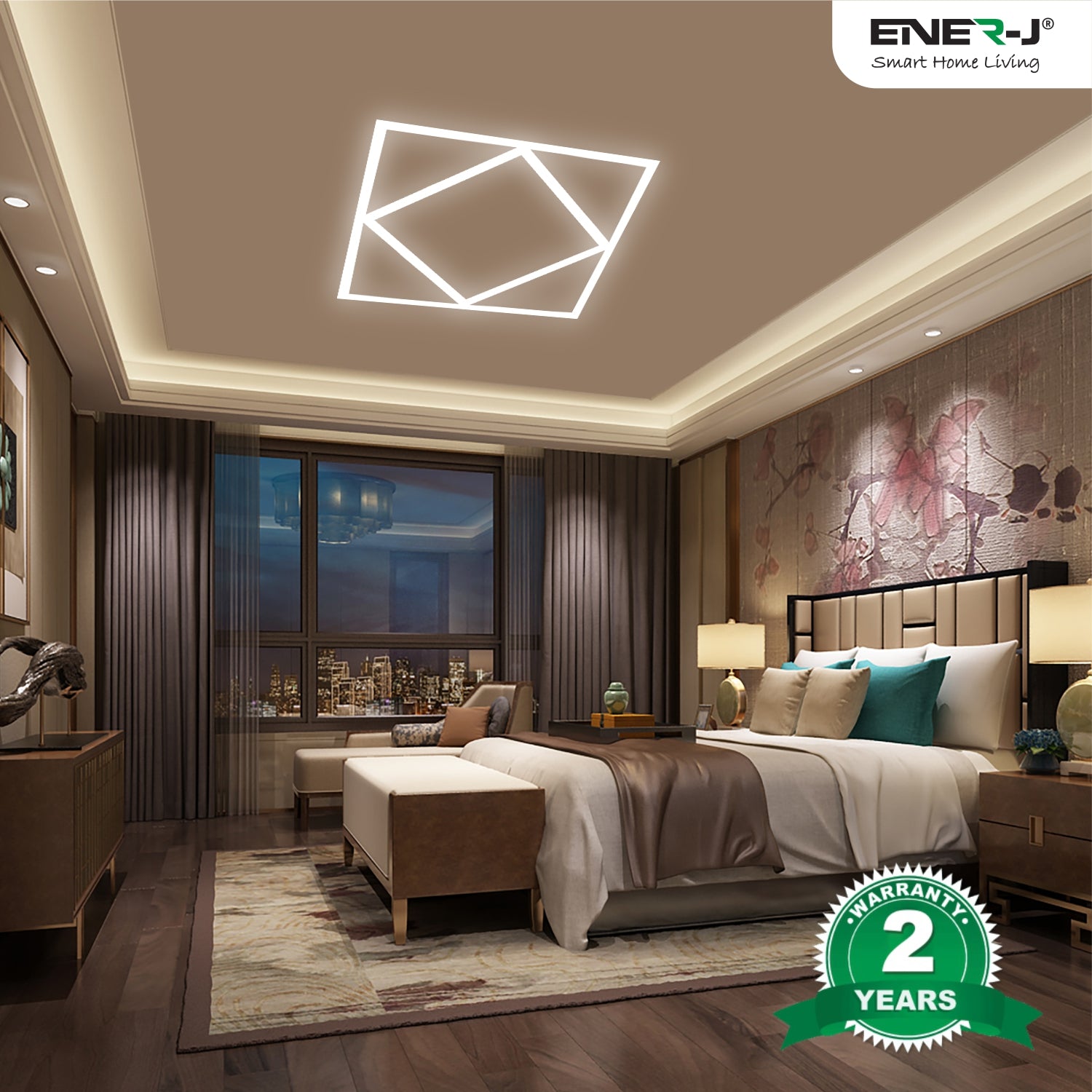 Stylish Double Square Borderline LED Ceiling Panel 60x60cms, 4000 Lumens, 3 Years Warranty, Ideal for Offices, Retail Shops, Hotels, Schools, Restaurants - Pack of 2