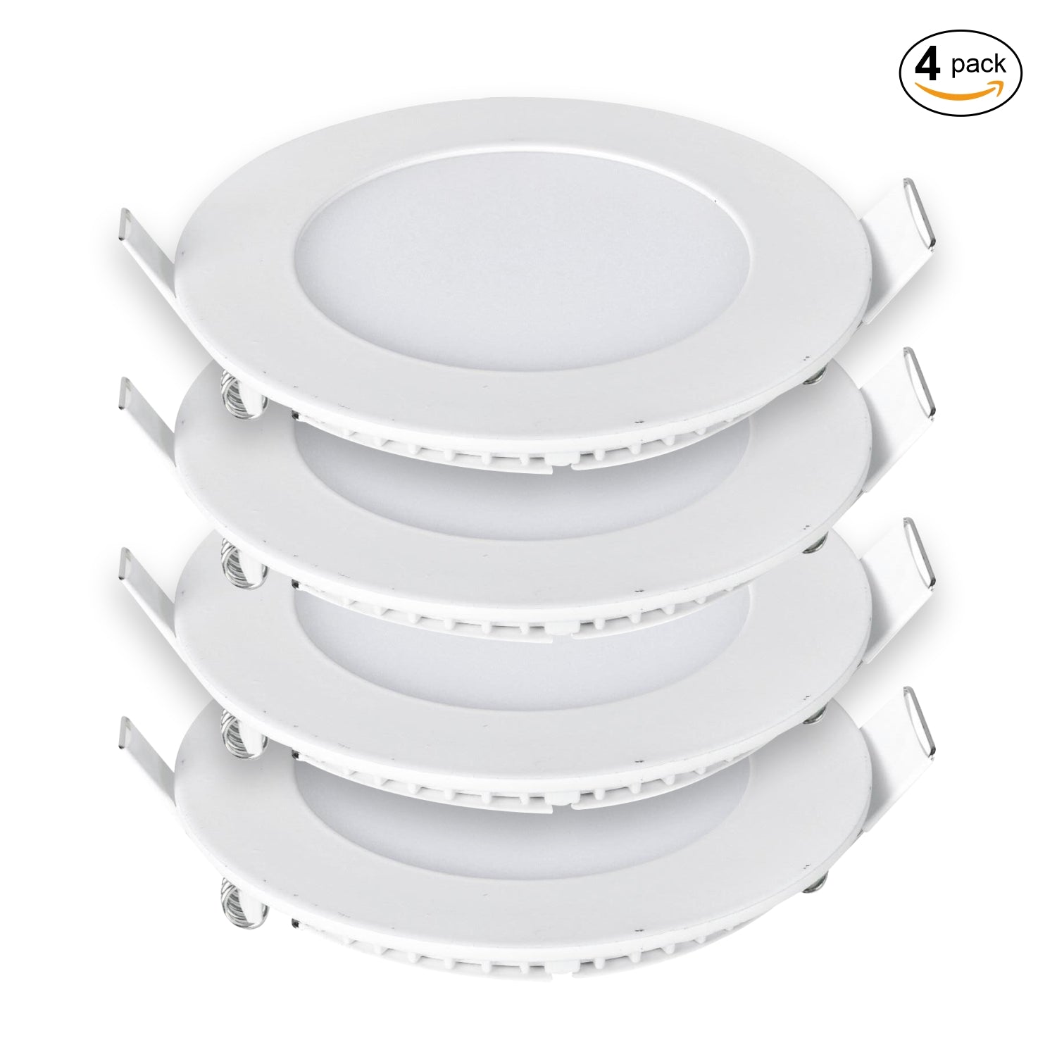 Pack of 4 12W Recessed Round LED Downlight Mini Panel 175mm Diameter, 160mm Hole Size, CE Driver, 3000K, 20000 Hours Long Life