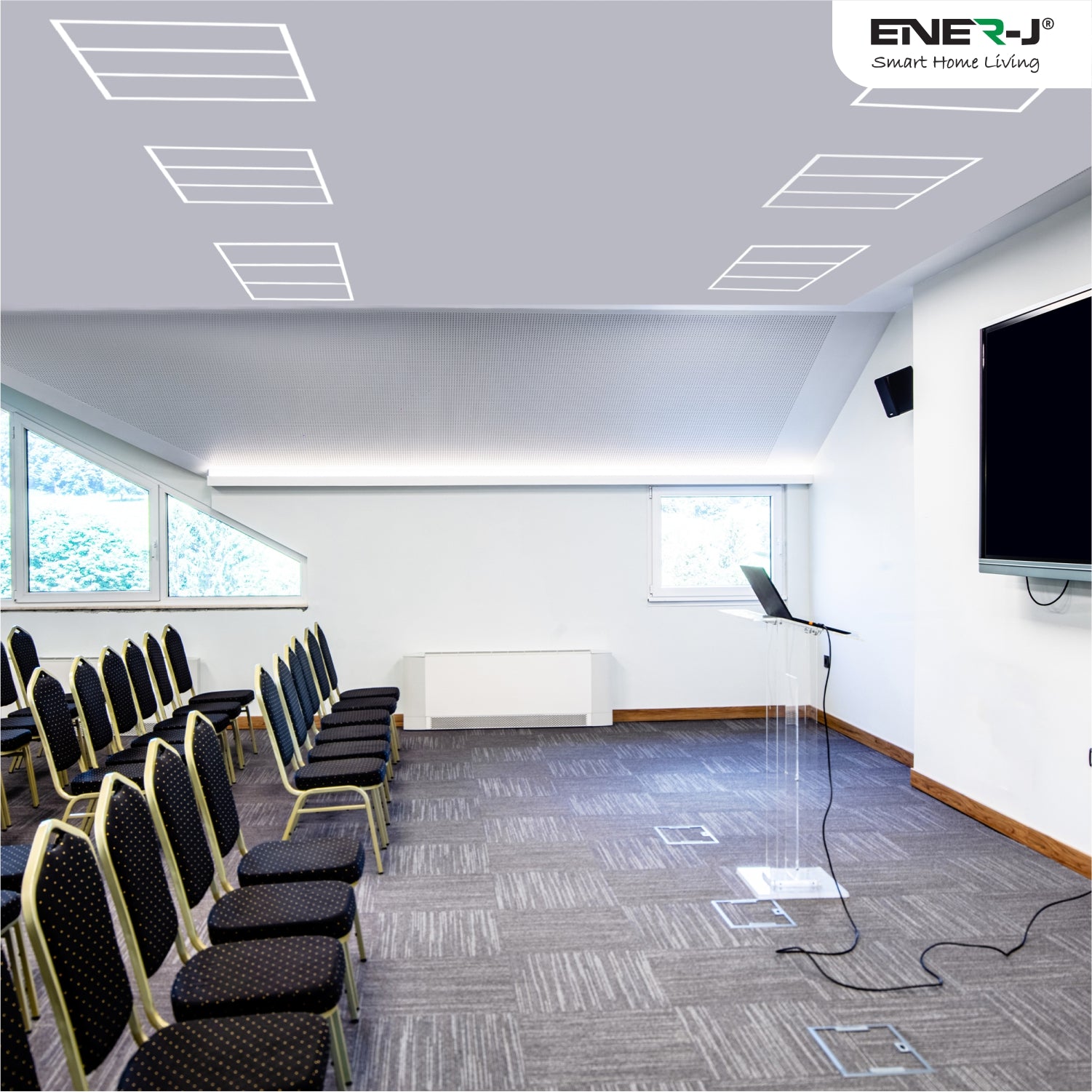 Pack of 2 Edgelit Borderline LED Panel with Middle Bars 40W 4000 Lumens, 2 Years Warranty, 6000K for Offices, Schools, Hotels, Restaurants