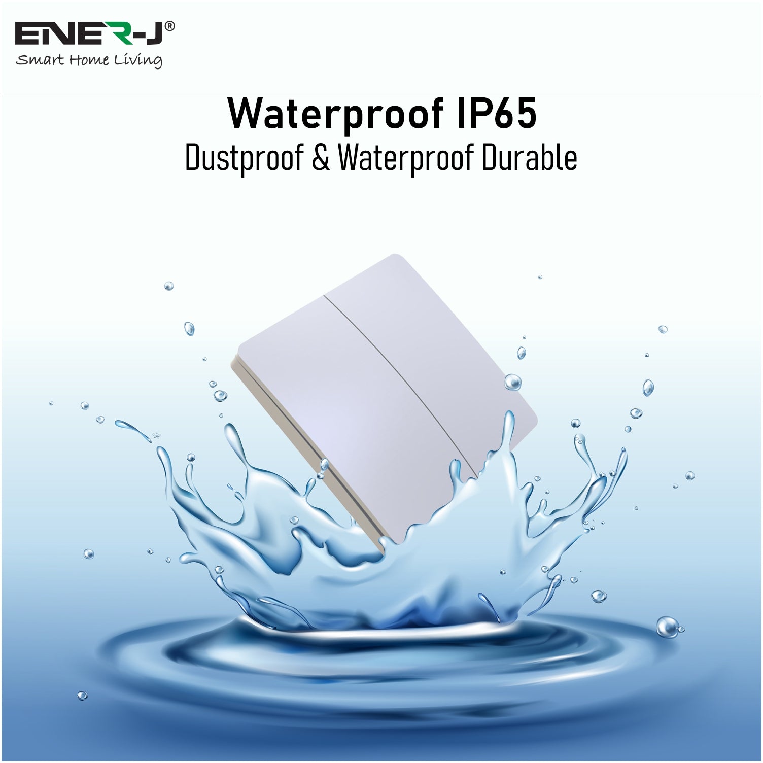 ENER-J's 2 Gang Wireless Switch White + 2 ways, 5A*2 600W RF Receiver for Non Dimmable Switch