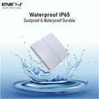 ENER-J 2 Gang Wireless Kinetic Switch (white body) + 2 x 500W RF Receiver