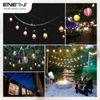 Ener-J 100ft LED Filament String Light Kit, 30 x 1W Vintage LED Bulbs, IP65 Waterproof, 30m Length