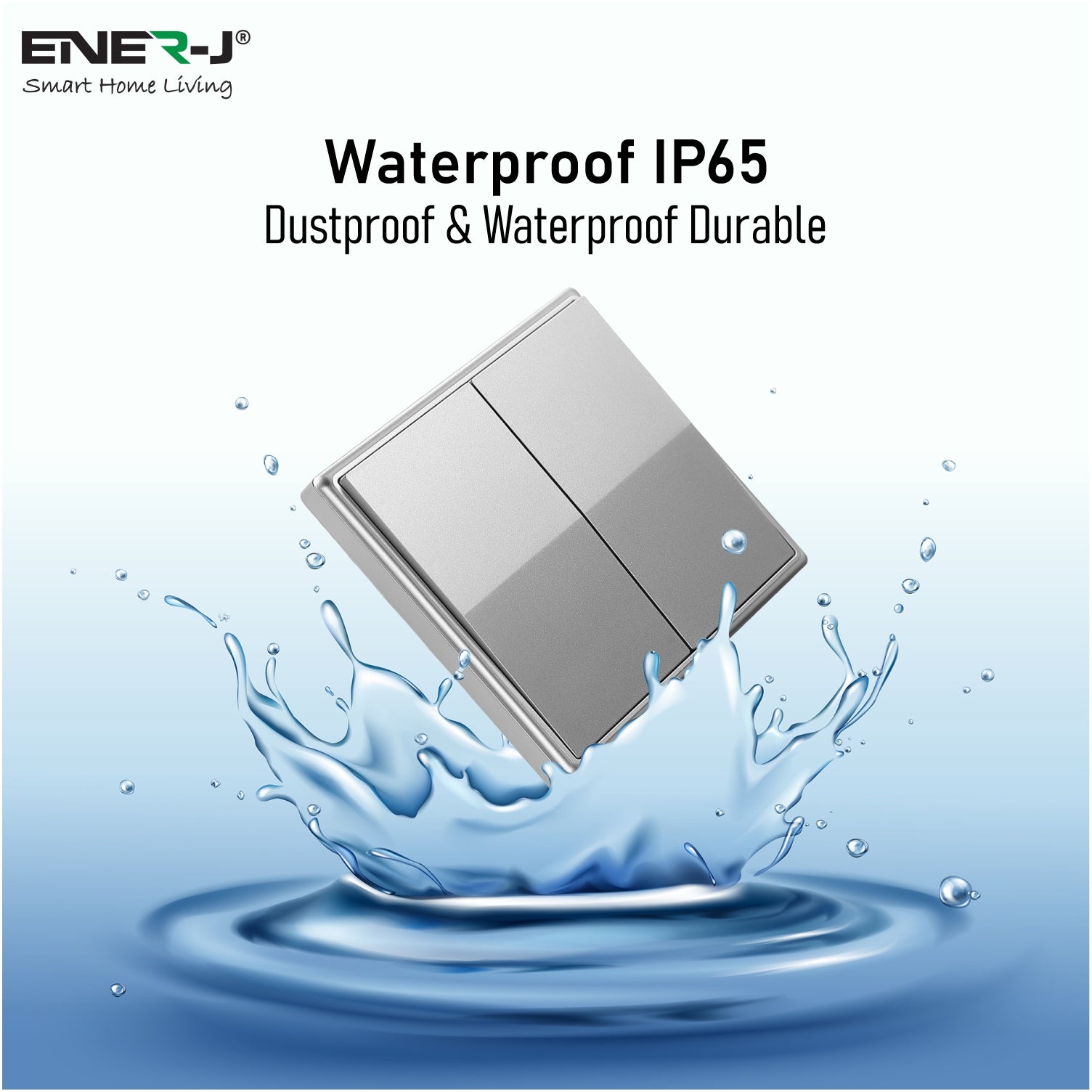 ENER-J 2 Gang Wireless Kinetic Switch Non Dimmable (silver body) + 2 x 500W RF Receiver