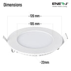 6W Recessed Round LED Mini Panel Downlight, 120mm Diameter, 105mm Hole Size, 2 Years Warranty, 20000 Hours Long life | Pack of 4 - 3000K