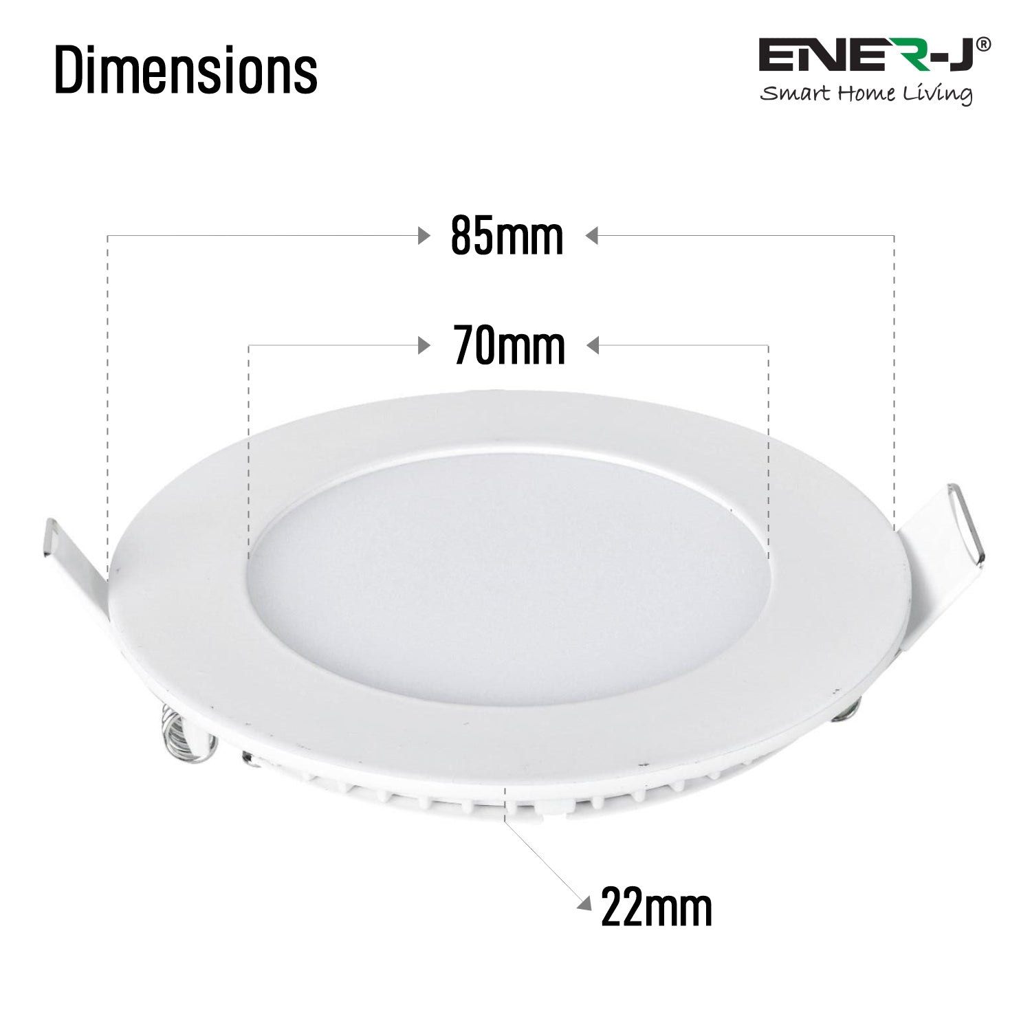 3W Recessed Round LED Mini Panel Downlight, 85mm Diameter, 70mm Hole Size, 4000K, 2 Years Warranty | Single pack